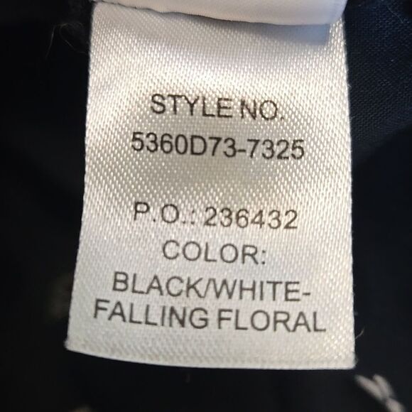 PAIGE Abelie Surplice Wrap Top XS Long Sleeve Black White Floral Rayon Ruffled - Picture 13 of 16